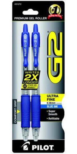 Pilot G2-3 Ultra Fine Point 0.3mm 2 Count Blue