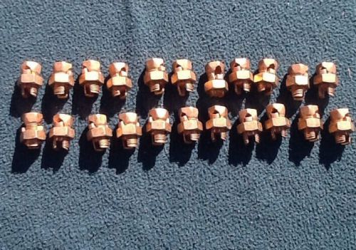 #4 PUC  S-4  16-4  CU SOL COPPER Grounding Block Split Bolt WIRE CLAMP Lot Of 22