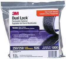 3M TB3560 DUAL LOCK RECLOSABLE FASTENER, CLEAR, 25.4MM