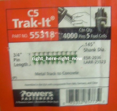 HEAVY DUTY 4000 Powers Trak-It C5 55318 3/4&#034; 19mm Metal Track to Concrete Pin