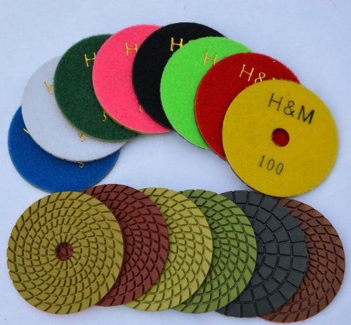 4&#034; pro diamond polishing pads 8pcs set 4 granite marble for sale