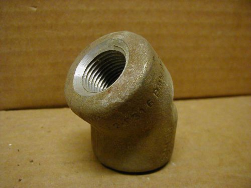 316 Stainless Steel 1/2 NPT 45 EL, 3000lb, A182-F316 PMW AQ