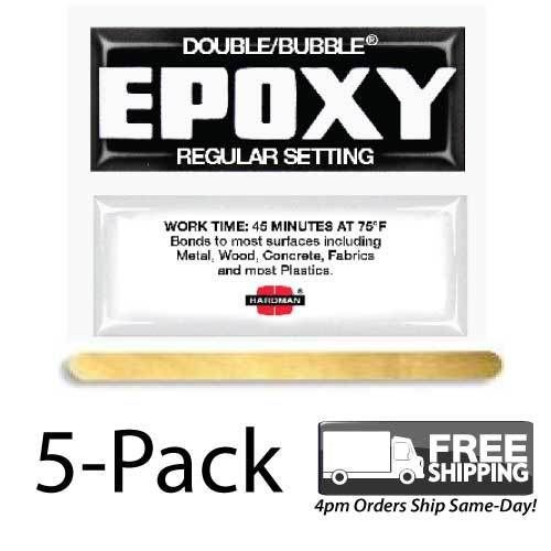 5-Pack-Double Bubble &#034;Black Label&#034; Regular-Setting Thin Epoxy (Low Viscocity)