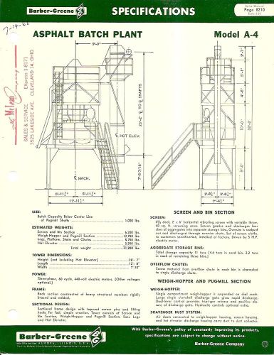 Equipment Brochure - Barber-Greene - A-4 A-6 A-8 - Asphalt Batch Plant (E1667)