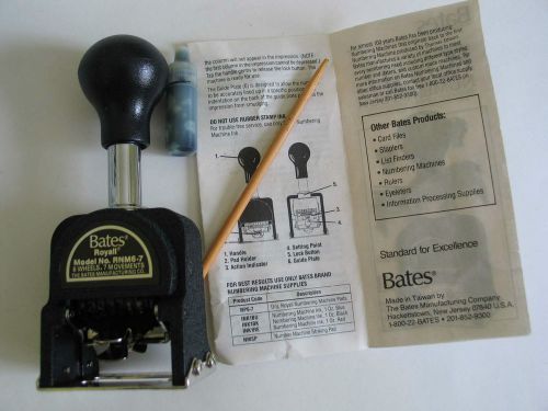 BATES Numbering Machine - Metal Old In original Box