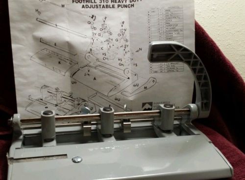 Skilcraft Heavy-duty Adjustable 3-hole Punch - 3 Punch Head[s] FootHill 310