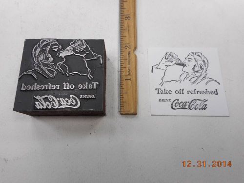 Letterpress Printing Printers Block, Coca Cola Ad, Old Fashion Aircraft Pilot