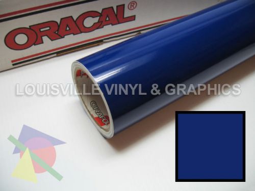 1 roll 24&#034; x 5 yds cobalt blue oracal 651 sign &amp; graphics cutting vinyl for sale