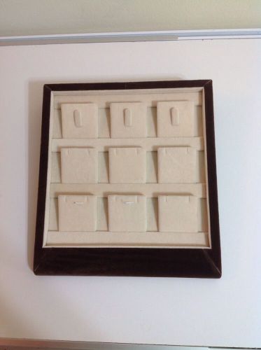 9 Slot Display Tray , High Quality 2 Tone Velvet Beige &amp; Brown