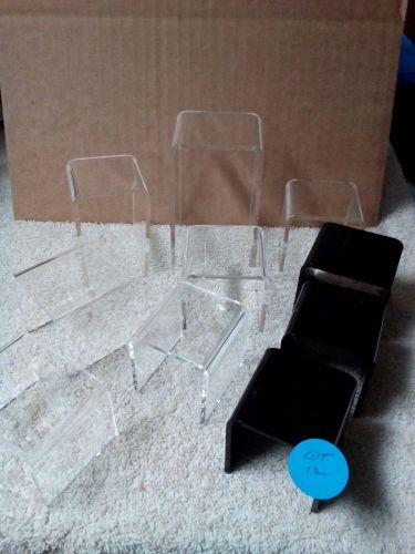 ACRYLIC DISPLAY RISER SET BLEMISHED ASSORTED SIZES 10 PCS LOT 12