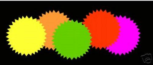 3&#034; x 3&#034; ROUND NEON STAR CARD PRICE TAGS-50 PK