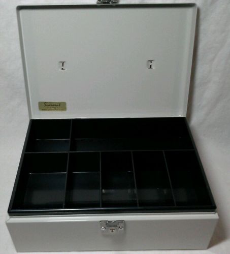 Summit Metal Petty Cash Money Box With Lock Latch &amp; Tray Yard Sale Swap Meet