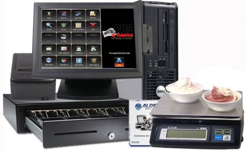 Aldelo pos frozen yogurt restaurant complete system 1 station windows 7 new for sale