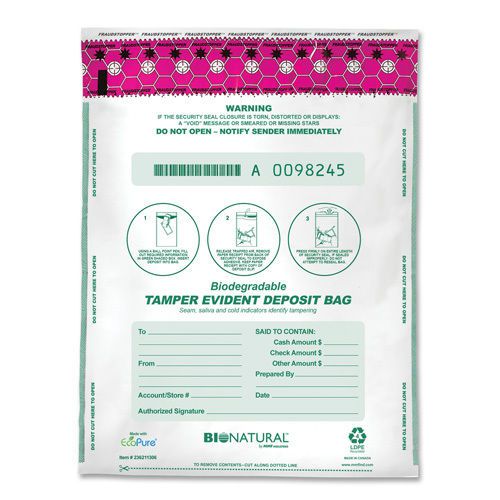 Deposit bag, bio-natural, tamper evident, 9&#034; x 12&#034;, 100/ct, we for sale