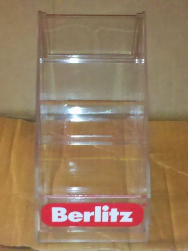 Berlitz Acrylic 2 (Two) Tier Interlocking Countertop Brochure Holder. New In Box