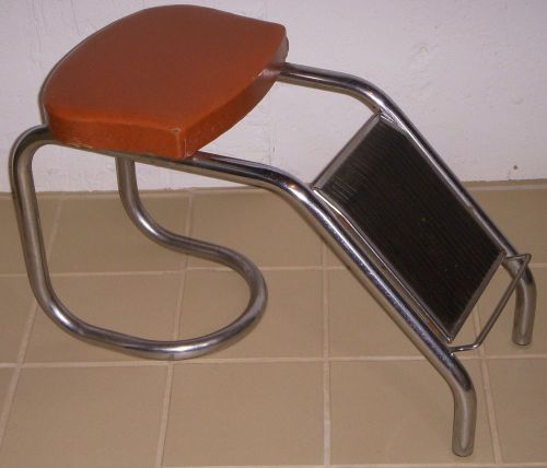 Vintage Retail Shoe Store Shoe Stool Chrome Orange Nagahyde?