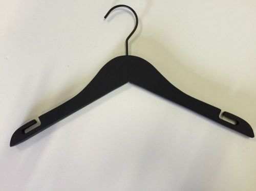 15 Inch Wooden Hanger Nonslip Coating Black Lot Of 25