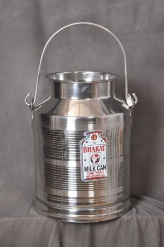 STEEL MILK CAN POT JUG FOR DAIRY FARM 15 LITRE/15 QT/4 GALLONS MILK STORAGE