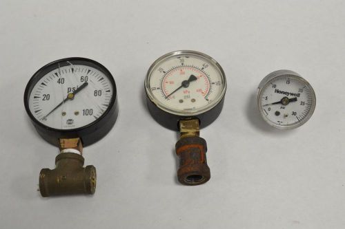 LOT 3 WIKA ASSORTED HONEYWELL USG 190-04 0-60PSI 0-100PSI 0-30PSI GAUGE B253369