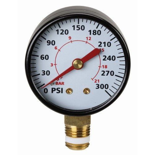 Regulator Accessory 300 PSI Dry Gauge 0-300 PSI Pressure Range, 1/4&#034; Thread Size