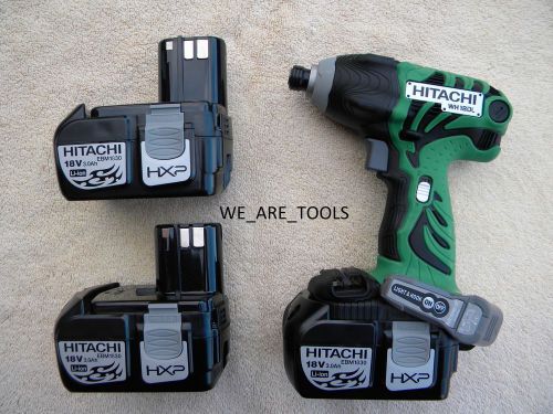 HITACHI WH18DL 18 VOLT CORDLESS IMPACT DRIVER,3 EBM1830 3.0 LIT-ON BATTERIES 18V