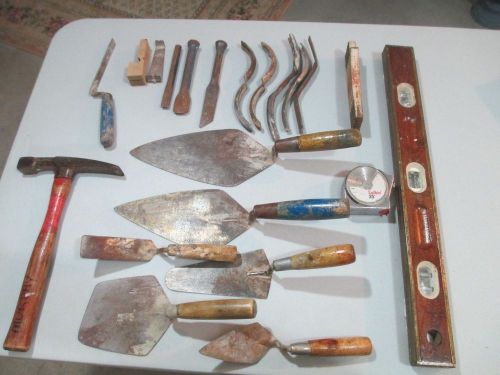 20 pc MASON TROWEL SET TOOL, Brick Hammer, Rose trowels, American Level