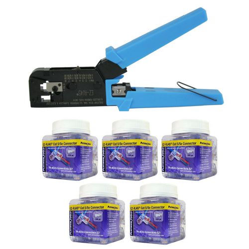 Platinum Tools 100004C EZ-RJ45 Crimper Tool, Jar EZ-RJ45 Cat5/5e 500 Connectors