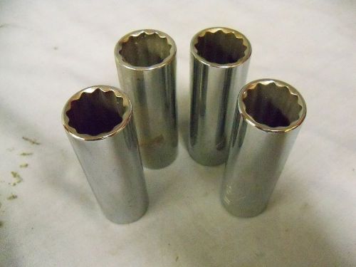 3/4&#034;- 12 POINT, DEEP SOCKETS, 1/2&#034; DRIVE, LOT OF 4 PCS,  USA, NEW