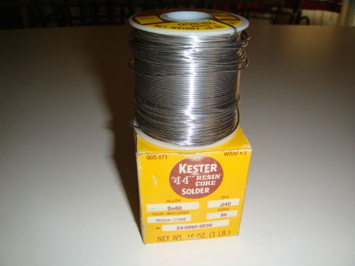 KESTER 1LB ROLL SOLDER SN60 (60/40)  44 RESIN CORE  CORE 66 DIA. .040 ROSIN CORE