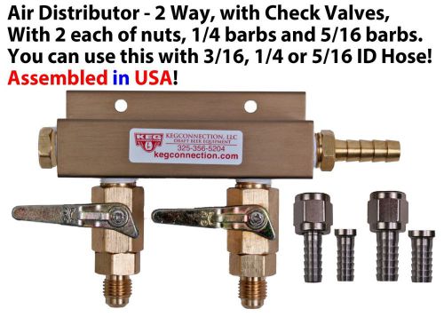 2 way co2 manifold air distributor draft beer mfl check valves (ad102ebay) for sale