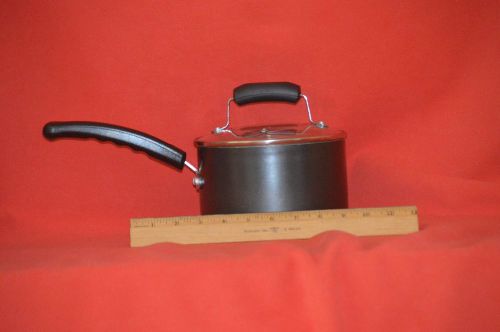 Invitations 2 Qt. Black Aluminum Saucepan Non-Stick w/ Lid and Stay Cool Handle