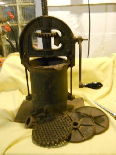 Enterprise mfg 4 quart cast iron cider / fruit / lard / sausage stuffing press for sale