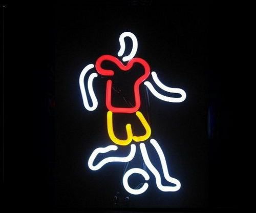 SOCCER PLAYER NEON SCULPTURE