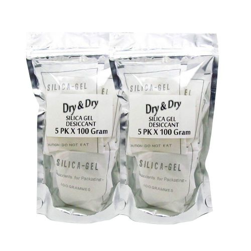 100 gram x 10 pk &#034;dry &amp; dry&#034; silica gel desiccant - ammo box safe vault reusable for sale