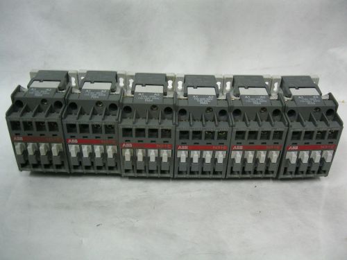 Lot of 6 ABB N31E Block Contactors 4 Pole UI = 600V~ Ith = 16A