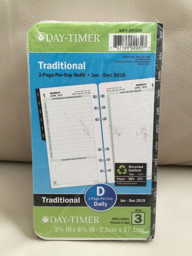 Day-timer traditional d two-page-per-day organizer refill 3.75 x 6.75in 10801 for sale