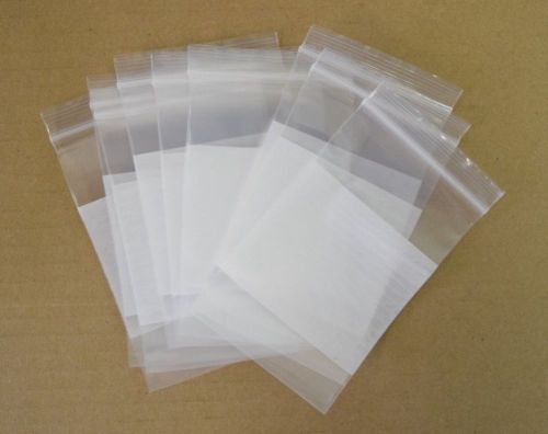 Lot of 100 3x5 3&#034; x 5&#034; 4 Mil Writing Block Clear Plastic Zip Zipper Lock Bags