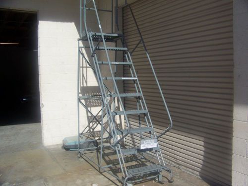 COTTERMAN 9 STEP STEEL LOCKING ROLLING LADDER