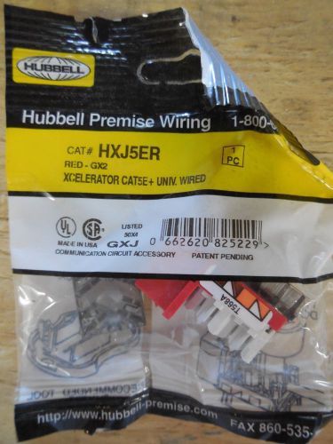 Hubbell HXJ5ER Red GX2 Xcelerator CAT5E+ Universal Wired Jack NIB