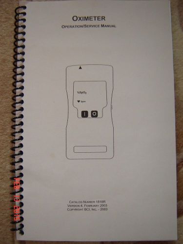 OXIMETER OPERATION/SERVICE MANUAL CAT. NO. 1818R VERSION 4 FEB 2003