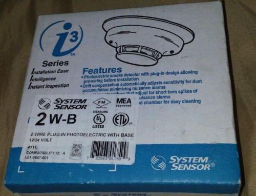 System sensor 2w-b 2 wire plug-in photoelectric with base smoke detector for sale