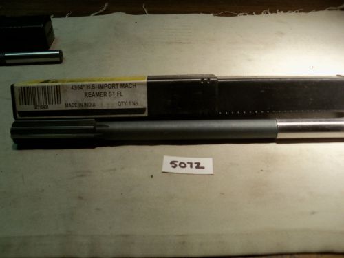 (#5072) New Machinist 43/64 Inch Chucking Reamer