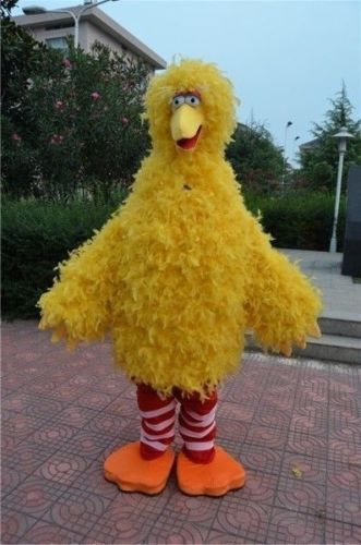 New Adult Suit Size Big Bird Sesame Street Mascot Cartoon Costume Fancy Dress
