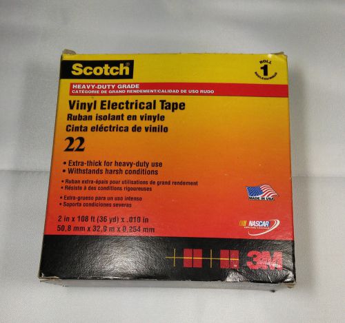 3m scotch 22 vinyl electrical tape heavy duty 2&#034;x 36 yds (108ft) for sale