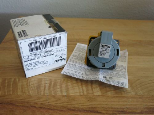 New in Box- Leviton 320R4W Pin &amp; Sleeve Watertight Plug IEC 309 20A 125V