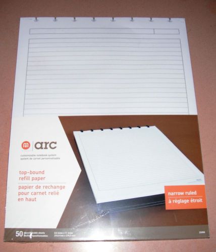 M by Staples Arc System Ruled Premium Top Bound Refill Paper, WHITE 8-1/2&#034; x11&#034;