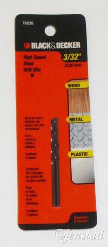 BLACK &amp; DECKER 3/32&#039;&#039; BIT HIGH SPEED STEEL DRILL BIT WOOD &amp; METAL DRILLING TOOL