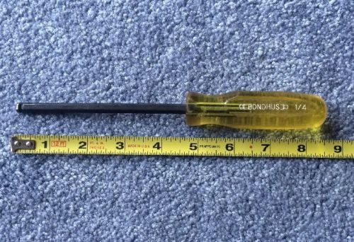 1/4 Bondhus Ball End Allen Socket Head Screwdriver Clear Yellow Handle USA