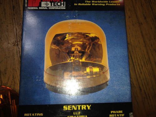 Federal Signal Amber Warning Beacon Light Model Sentry P/N 448112-02 LOT 12VOLT