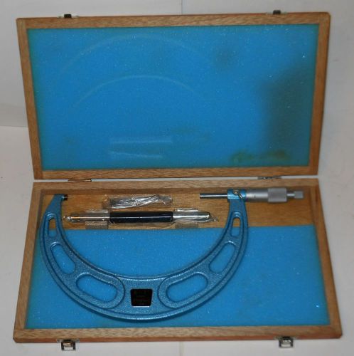 FOWLER&#034;MICROMETER 6-7&#034; IN ORIGINAL WOODEN CASE, 3 PIECE SET, VINTAGE!